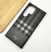 Digital star Samsung Galaxy S24 Ultra MENTOR Series Chequred Pattern Cloth & Leather Cover