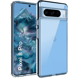DIGITAL STAR Ultra-Hybrid Crystal Clear Back Case  Google Pixel 8 Pro Hard Clear Back  Bumper Case Transparent