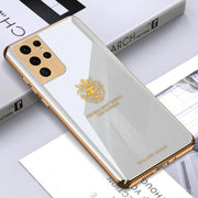 DIGITAL STAR Lion Pattern Electroplating Glass Case - Samsung