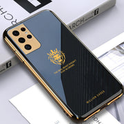 DIGITAL STAR Lion Pattern Electroplating Glass Case - Samsung