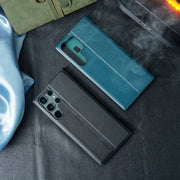 DIGITAL STAR PU Leather Side Window Flip Case - Samsung