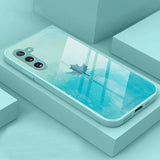 DIGITAL STAR Watercolor Mapple Leaf Glass Case - Samsung