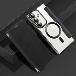 DIGITAL STAR Magnetic Magsafe Genuine Leather Flip Case - Samsung