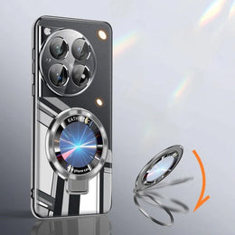DIGITAL STAR Transparent Electroplated Rotating Stand Case - OnePlus