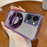 DIGITAL STAR Glitter Ring Grip Transparent Case - OnePlus Nord