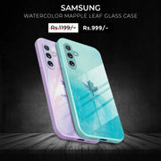 DIGITAL STAR Watercolor Mapple Leaf Glass Case - Samsung