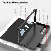 DIGITAL STAR Hybrid Premium Case Compatible with Samsung Galaxy Z Fold 6 Case with S-Pen Holder Case Flip Colorful Plating Glass Leather All-Inclusive Cover for Samsung Galaxy Z Fold 6 (Lion Black)