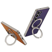 DIGITAL STAR Ultra Hybrid Premium Leather Case Compatible with Samsung Galaxy S25 Ultra Case,Compatible with Kicksta,with 360°Rotatable Magnetic Ring Stand,Matte Slim Phone