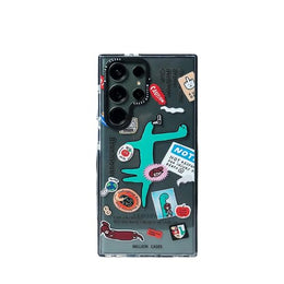 DIGITAL STAR Galaxy S20 Fe Soft Flexible TPU Shockproof Protective Graphic Stickers Label Phone Case(Pattern 2),Multicolor