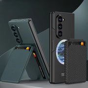 ybrid Premium Leather (Magnetic Credit Card) Case for Samsung Galaxy Z Fold 6 Case Compatible with Mag safe & (Screen Protector),Shockproof Case for Galaxy Z Fold 6