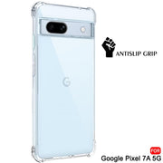 DIGITAL STAR Shockproof Back Cover Case for Google Pixel 7A  Raised Bumps for Camera & Screen Protection  Ultra Clear Soft Cover Transparent