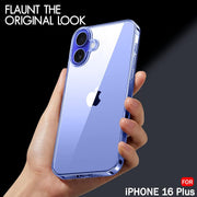 DIGITAL STAR Ultra-Hybrid Crystal Clear Back Case Cover for iPhone 16 Plus | Shockproof Design | Camera Protection Bump | Hard Clear Back | Bumper Case Cover for iPhone 16 Plus (Transparent)