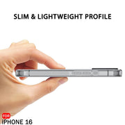 DIGITAL STAR Best Camera Protection Back Cover Case Compatible with iPhone 16 | Ultra Clear Soft Case  Inbuilt Dust Plugs & Anti-Slip Grip  Slim & Protective Cover (Transparent)