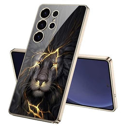 DIGITAL STAR Samsung Galaxy S25 Ultra Phone Case, Lightning Lion Design, Protective Back Cover