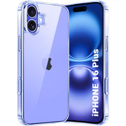 DIGITAL STAR Ultra-Hybrid Crystal Clear Back Case Cover for iPhone 16 Plus | Shockproof Design | Camera Protection Bump | Hard Clear Back | Bumper Case Cover for iPhone 16 Plus (Transparent)