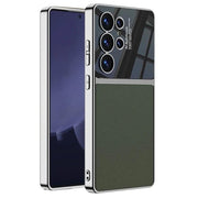 DIGITAL STAR for Samsung Galaxy S25 Ultra Black Leather and Glossy Camera Protection Body