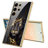 DIGITAL STAR Back Cover Samsung Galaxy S24 Ultra Glossy Black and Gold Lion Shockproof