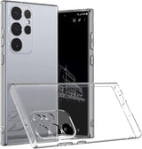 DIGITAL STAR Silicone Samsung Back Cover Case, Scratch Resistant Protective Crystal Clear Transparent Shock Proof Bumper Back Cover Case Compatible with Samsung Galaxy S24 Ultra 5G-Transparent