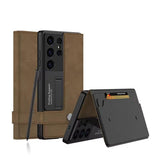 DIGITAL STAR Samsung Galaxy S25 Ultra Leather Flip Inside Card Wallet Case