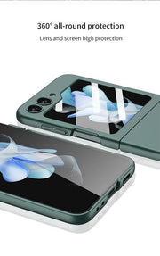 DIGITAL STAR  for Samsung Galaxy Z Flip5 5G / Samsung Galaxy Z Flip 5 5G Phone case with Soft Silicone Folding Screen Protector Back Cover