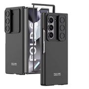 DIGITAL STAR  Ultra Hybrid Premium Leather Case for Samsung Galaxy Z Fold 6 Case with (Slide Camera Cover) Protection & (Screen Protector),Shockproof for Galaxy Z Fold 6 Phone Case