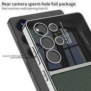 DIGITAL STAR for Samsung Galaxy S25 Ultra Black Leather and Glossy Camera Protection Body