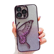 DIGITAL STAR iPhone 14 Pro Max Cover With Glitter Cute Butterfly Electroplating Design Back Cover Case