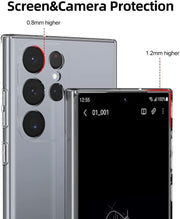 DIGITAL STAR Silicone Samsung Back Cover Case, Scratch Resistant Protective Crystal Clear Transparent Shock Proof Bumper Back Cover Case Compatible with Samsung Galaxy S24 Ultra 5G-Transparent