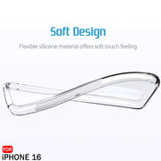 DIGITAL STAR Best Camera Protection Back Cover Case Compatible with iPhone 16 | Ultra Clear Soft Case  Inbuilt Dust Plugs & Anti-Slip Grip  Slim & Protective Cover (Transparent)