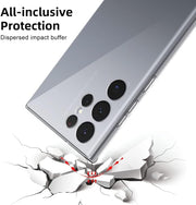 DIGITAL STAR Silicone Samsung Back Cover Case, Scratch Resistant Protective Crystal Clear Transparent Shock Proof Bumper Back Cover Case Compatible with Samsung Galaxy S24 Ultra 5G-Transparent