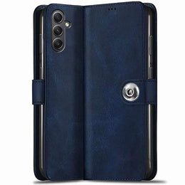 DIGITAL STAR Genuine Leather Finish Flip Back Cover Case for Samsung Galaxy A54 5G