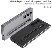 DIGITAL STAR  Ultra-Hybrid Sleek Armor Pen Back Cover Case for Samsung Galaxy Z Fold 6 5G | 360° Protection | Smoke Black Matte Pen Hard Back Cover Case for Samsung Z Fold6