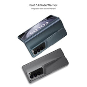 DIGITAL STAR Matte Case Compatible with Samsung Galaxy Z Fold 5 Ultra Thin Hard PC with Front Glass Cover Glossy Camera Protection, Black