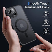 DIGITAL STAR Polycarbonate Matte Back Cover Case Compatible with Mag-Safe Designed for iPhone 14 Plus | Ultra Hybrid Camera Bump Protection (Black)