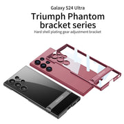 DIGITAL STAR  Back Cover for Samsung Galaxy S24 Ultra Electroplated Edge to Edge Transparent Case with Kickstand