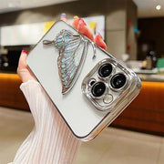 DIGITAL STAR iPhone Case with Luxury Glitter Cute Butterfly Plating Design Aesthetic Women Teen Girls Phone Cases Camera Protection Shockproof Cover