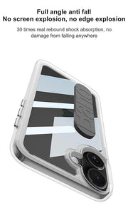 DIGITAL STAR  Transparent Clear Shock Proof Back Case/Cover with Silicone Band for iPhone 16 - (Black | Rubber)