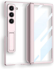 DIGITAL STAR Case for Samsung Galaxy Z Fold 6, Shockproof and Drop-Proof Fashionable Transparent Phone Case with Built-in Screen Protector and Stand