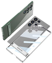 DIGITAL STAR  Back Cover for Samsung Galaxy S24 Ultra Electroplated Edge to Edge Transparent Case with Kickstand