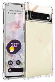 DIGITAL STAR Transparent Crystal Clear Back Cover for [ Google Pixel 6 Pro 5G ] Back Cover | Shockproof Soft TPU Case  Transparent