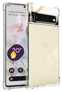 DIGITAL STAR Transparent Crystal Clear Back Cover for [ Google Pixel 6 Pro 5G ] Back Cover | Shockproof Soft TPU Case  Transparent
