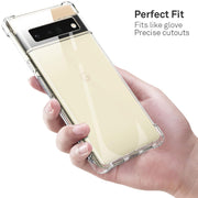 DIGITAL STAR Transparent Crystal Clear Back Cover for [ Google Pixel 6 Pro 5G ] Back Cover | Shockproof Soft TPU Case  Transparent