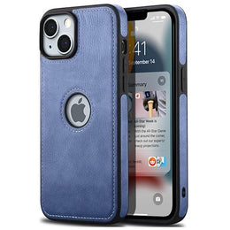 DIGITAL STAR Genuine Leather Finish iPhone 14 Plus Back Cover Case |Shockproof Design |Raised Edges for Camera & Screen Protection