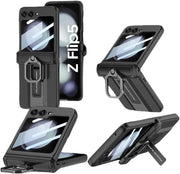 DIGITAL STAR Armor Automatic Recovery Magnetic Hinge Protection Cover Compatible with Samsung Galaxy Z Flip 5 Front Glass Cover Kickstand Shockproof Protective Case