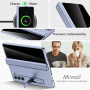 DIGITAL STAR for Samsung Galaxy Z Fold 5 Case with Privacy Screen Protector, Built-in Adjustable Kickstand & Magnetic Hinge Protection All-Inclusive Protective Case for Galaxy Z Fold 5 5G