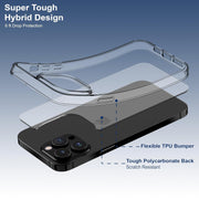 DIGITAL SATR Back Cover Compatible with iPhone 15 Pro Max Clear case (TPU + Tough Polycarbonate Back I 5ft Drop Protection Tested I Transparent)
