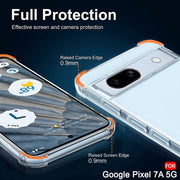 DIGITAL STAR Shockproof Back Cover Case for Google Pixel 7A  Raised Bumps for Camera & Screen Protection  Ultra Clear Soft Cover Transparent