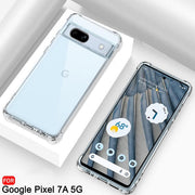 DIGITAL STAR Shockproof Back Cover Case for Google Pixel 7A  Raised Bumps for Camera & Screen Protection  Ultra Clear Soft Cover Transparent