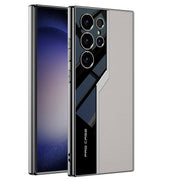 DIGITAL STAR Back Cover for Samsung Galaxy S24 Ultra   Electroplated Leather Anti-Fall Protective Shockproof Soft TPU