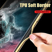 DIGITAL STAR Compatible Leather Case Electroplate Leather Samsung Galaxy S23 Ultra